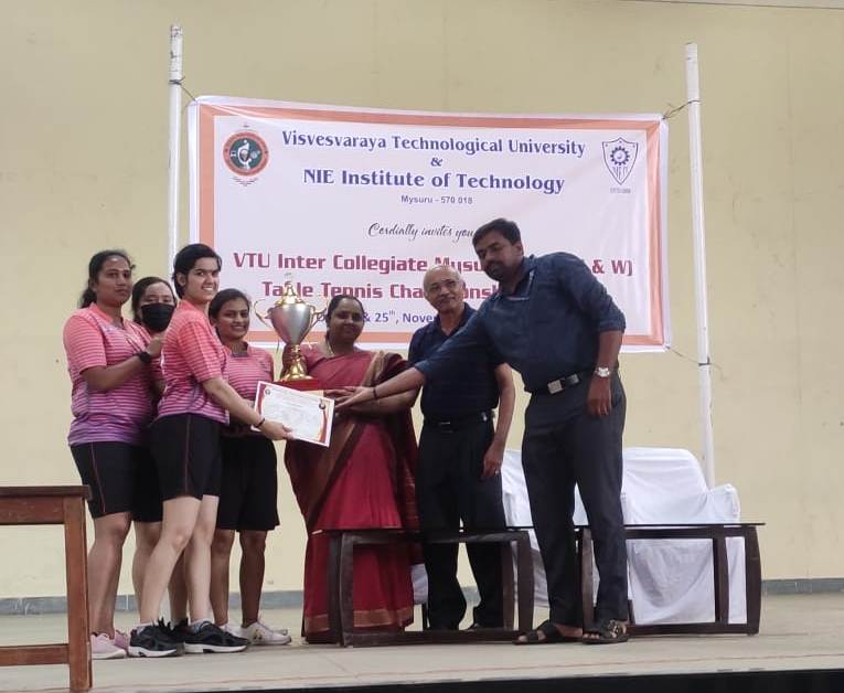 Secured 1st place in Inter Collegiate Mysuru Zone Table Tennis Championship 2021-22