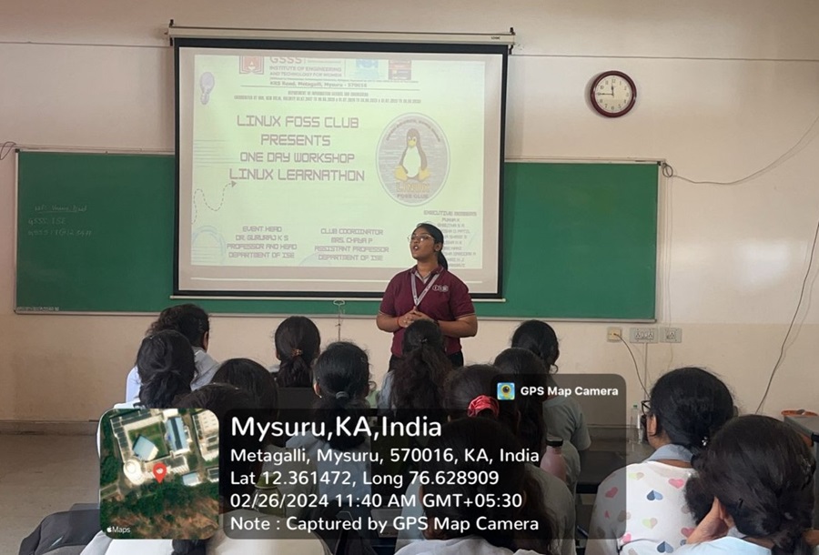 Linux FOSS Club organized a One Day Workshop on “Linux Learathon” on 26th Feb 2024