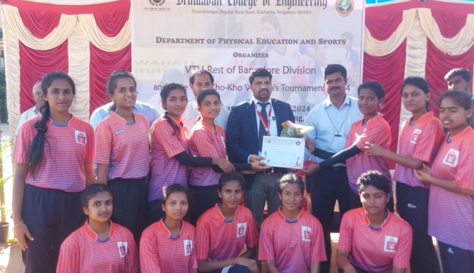 VTU State level  Kho-Kho Women’s tournament-2024,  GSSSIETW women team secured 3rd place at Brindavan College of Engineering, Bengaluru held on 28th Feb 2024