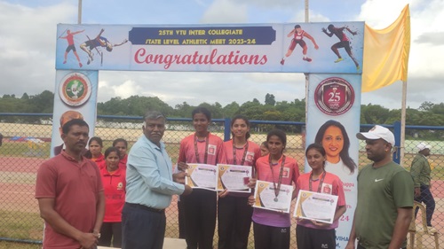 GSSSIETW Women’s Team secured the ‘Bronze Medal’ in the ‘25th VTU Inter Collegiate State level Athletic Meet’ held from 26th to 29th June 2024 at VTU Regional Centre Mysuru