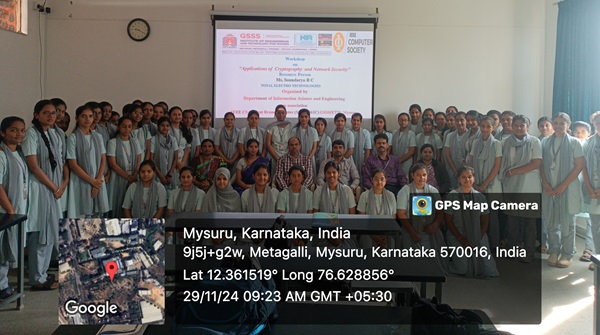 Applications of Cryptography and Network Security” by Soundarya B C, Total Electro Technologies from 29th – 30th November 2024