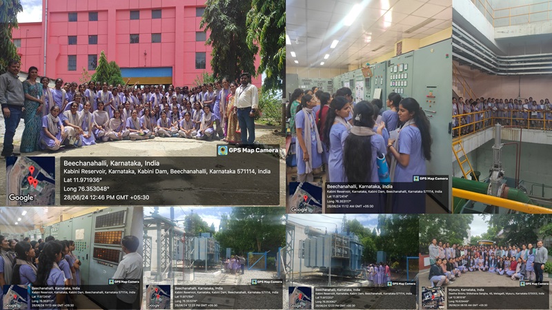Department of EEE organized a “Industrial Visit to Subhash Kabini Power Corporation Ltd. (20MW) Hydro Power Plant, Beechanahalli, H D Kote Taluku, Mysuru” on 28th June 2024,  for 4th Semester EEE Department Students, Under Renewable Energy Club.