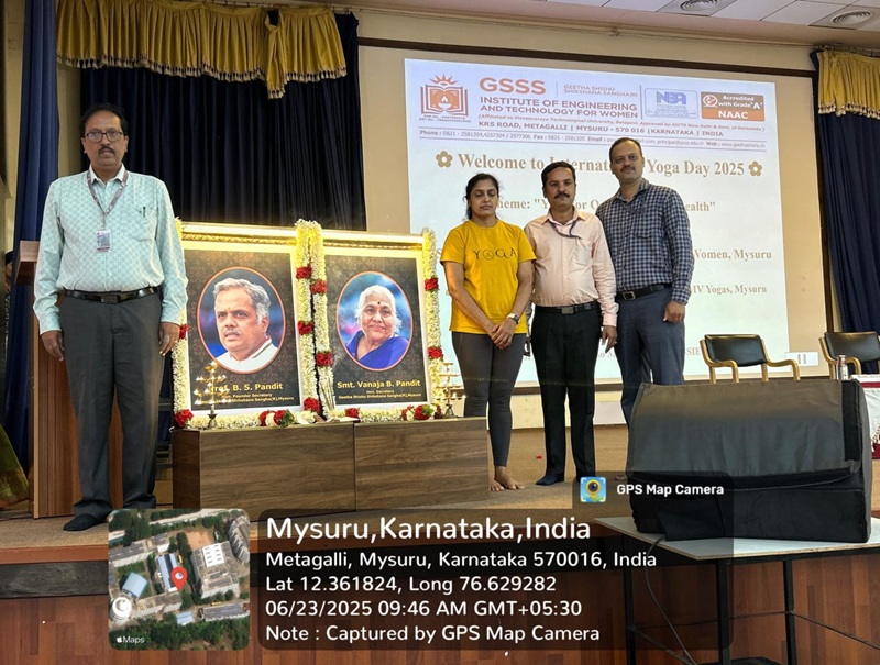 The NSS Unit of GSSSIETW, Mysuru, celebrated International Yoga Day on 21st June 2025 under the theme “Yoga for One Earth, One Health”