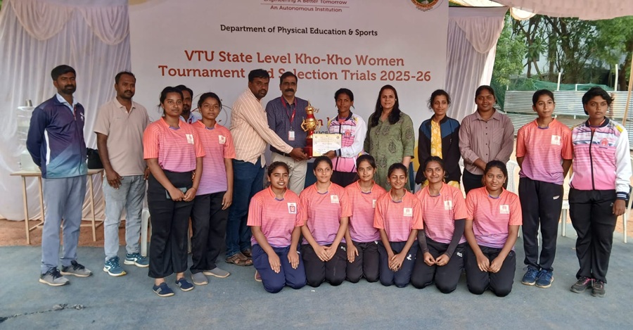 The GSSSIETW Mysuru Women’s Kho-Kho Team secured the First Runner-Up position in the State level Women Kho-Kho Championship held on 9th May 2025 at MVJCE, Bangalore