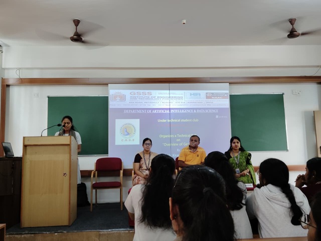 Technical talk on “Overview of Generative AI” for V and VII semester students of AI&DS and CSE[AIML] organized by the department of AI&DS under the club of Data Science engineers[C.O.D.E] on 30th August 2025